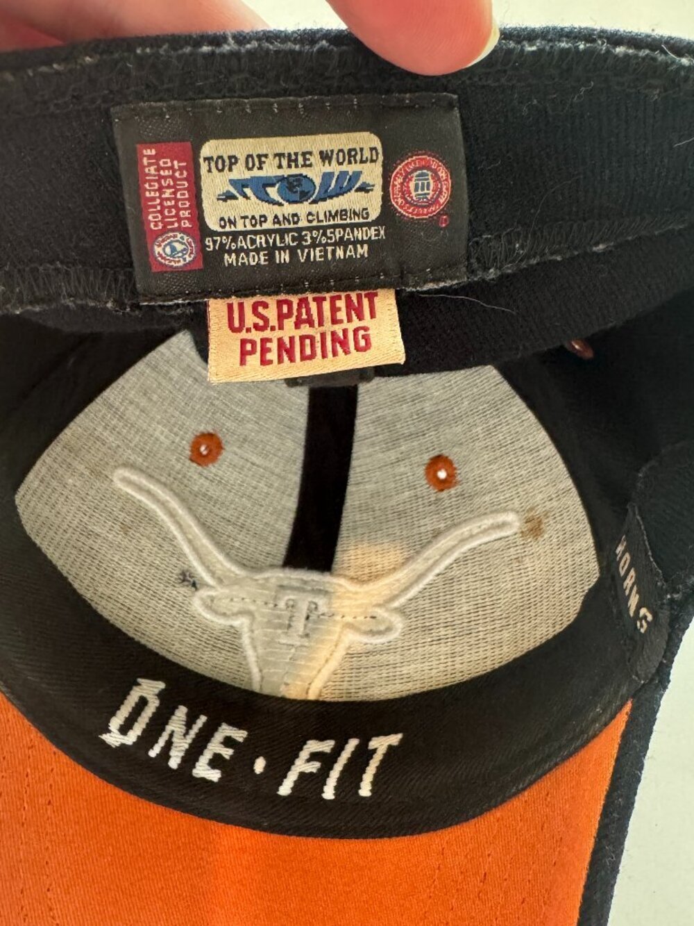 Texas Longhorns Hat University 'one fit' Top of the world Black collegiate - Picture 4 of 9